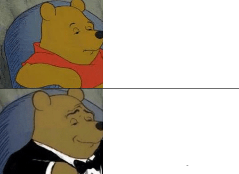 Tuxedo Winnie The Pooh meme about Barkbus